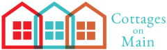 A graphic of houses with the text "Cottages on Main" above them.